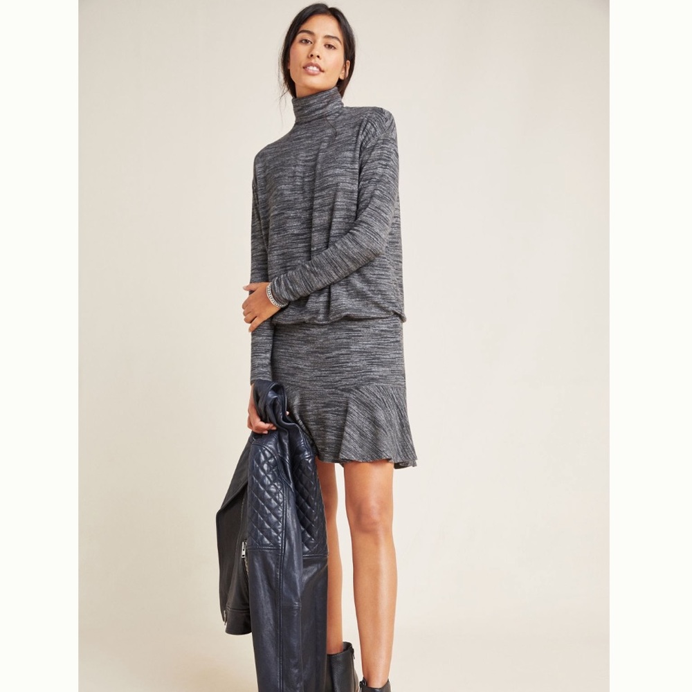 Anthropologie “Greta” Mock-Neck Dress